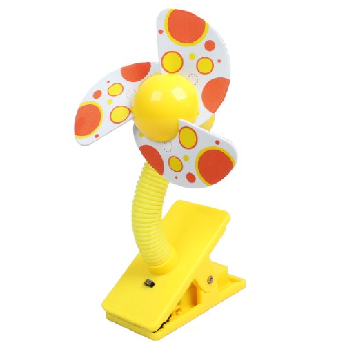 1.5V AA Battery Power Foam Blade Clip Style Mini Handy Fan Yellow