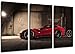 Produktbild ferrari 458 italia 3-teilig auf Leinwand- Gesamtformat: 120x80 cm fertig gerahmte Kunstdruckbilder als Wandbild - Billiger als Ölbild oder Gemälde - KEIN Poster oder Plakat