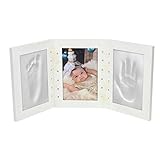 Baby 3D Gips Set Abdruck Handabdruck Fußabdruck Abform Gipsabdruck Bilderrahmen Fotorahmen Rahmen