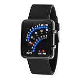 Reasoncool 2018 Mode Männer Armbanduhren,Frauen Herren LED Futuristic Stil Multicolor Sport Armbanduhr (Schwarz)