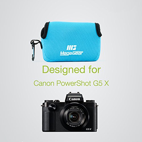 MegaGear MG683   tui avec Mousqueton en N  opr  ne pour Appareil photo Canon PowerShot G5 X Bleu