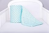 Amilian® Bettumrandung Nest Kopfschutz Nestchen 420x30cm, 360x30cm, 180x30 cm Bettnestchen Baby Kantenschutz Bettausstattung Stern Mint Minimini