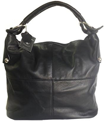 Beautiful Soft Black Italian Leather Shoulder Bag or Handbag