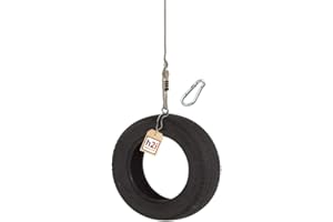 h2i Kit de corde de balançoire pour balançoire verticale | Corde pour balançoire avec mousqueton | Longueur de la corde réglable en hauteur | Corde avec 4 raccords vissés | Sans pneu