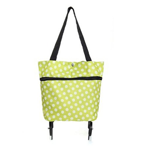 FollowUs Rad faltbar Einkaufstasche Rolling Gepäck Schultertasche Cart Trolley Tasche Grün - 2