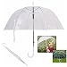 Produktbild Besting Transparente Blase Dome Regenschirm, Transparenter Pilz Regenschirm Winddicht Halbautomatische Griff Klar Regen Regenschirm Klar Dome Form Blase Regenschirm Dekor für Hochzeit, Frauen & Kinder