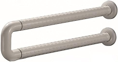 HJHY® Bathroom grab bars, Toilet handrails Wash basin U-type Aluminum tube nylon Non-slip Safety white yellow 600 * 135mm Anti-slip antibacterial ( Color : White )