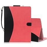 Apple iPad Pro 12.9 Cover, Cover iPad 12.9 Pro, FYY Custodia (con Custodia a Matita Lunga da Apple e Funzione Sveglia e Dorme automaticamente) Premia PU Cover per Apple iPad Pro 12.9 [Compatibile a 2017 e 2015 Edizione]-Magenta e Nero