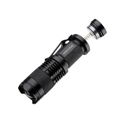 MeiKee LED Taschenlampe(400 Lumen Cree LED, IP65 Wasserfest, 3 Einstellungen Hell / Niedrig / Blinkfunktion), Schwarz … - 2