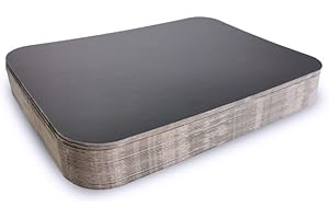 BOLSEMACK Bases de tranchage pour emballage sous vide 170 x 235 mm (17 x 23,5 cm) 25 unités de plateaux en carton de couleur noire pour machines à emballer sous vide. Feuilles avec certificat alimentaire.