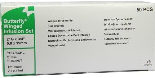 21 G Butterfly Infusion Set Green Pack of 50
