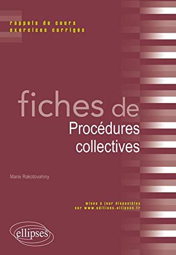 Télécharger Fiches de Droit des Procédures Collectives Gratuit