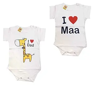Fareto Baby Boys & Girls Body Suit | Romper | Clothing Set | Gift Pack (Pack of 2) (6-9 Months)