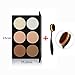 Tinabless 6 Colour Contour Kit Makeup Face Contouring and Highlighting Palette + Make Up Toothbrush Oval Brush