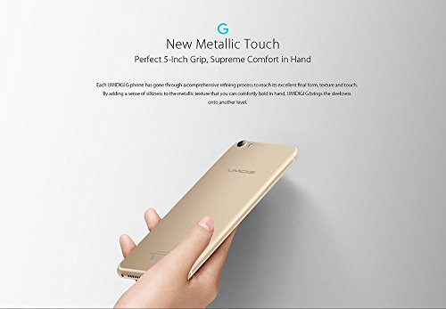 UMIDIGI G - Android 7.0 Schermo da 5 pollici GORILLA GLASS Ultra leggero e sottile 4G smartphone Quad Core 1.3GHz 2GB RAM 16GB Impronta digitale - Nero scuro
