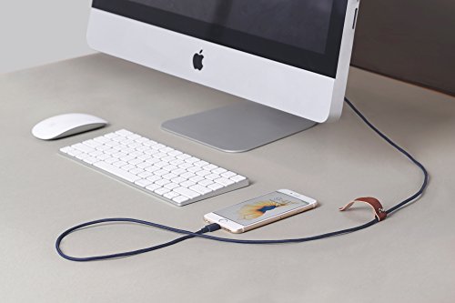 Native Union BELT Kabel – 1.2 Meter Ultra-Starkes Verstärktes [Apple MFi-Zertifiziert] Lightning auf USB-Ladekabel mit Lederband (Marine) - 5