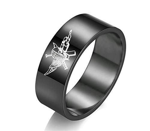 Qiuaii Logo Scout Anneau Personnalité en Acier Inoxydable Bijoux Homme