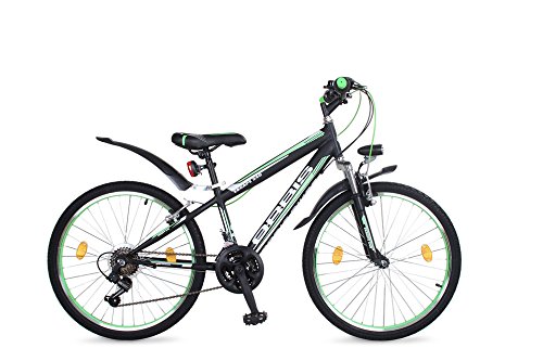 24 ZOLL MTB MOUNTAINBIKE FEDERGABEL JUGENDFAHRRAD JUNGEN KINDER FAHRRAD KINDERFAHRRAD BIKE ESCAPE GRÜN