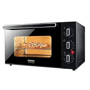 Inalsa Oven Chefs Club 30BKRC OTG (30Liters) -1500W with Rotisserie & Convention| Double Glass Door| Temperature & Timer Selection, 5 Cooking Modes, (Black)