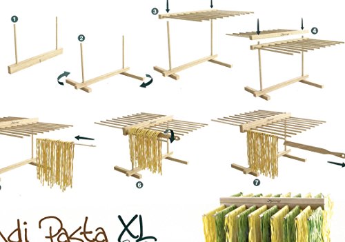 MAAJ® XL-NUDELTROCKNER MIT STAB NUDELSTÄNDER STENDIPASTA AUS BUCHENHOLZ KOMPAKT FALTBAR / DOPPELSEITIG - 2