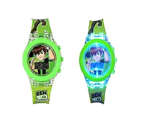 D K 11 Super Hero Ben 10 Watch for Kids. 7 Color Changeable Light Watch for Kids Disco Glowing Watch for 3 to 12 Year Kids Gift.( Pack Off 1 ) (Ben 10 Watch)