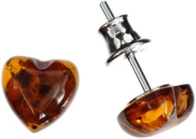 Natural Amber Earrings from Artisana, Square Earrings 925/000 Sterling Silver