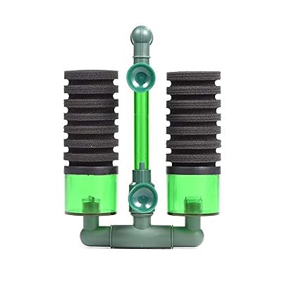 Fdit Filtre éponge Super biochimique Pompe à air pour Aquarium Bio Double Tête avec Ventouse pour l'équipement réservoir Poissons (QS-200A)