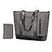 Produktbild UtoteBag Laptop-Tasche, 15,6 Zoll, Schultertasche, Handtasche, Umhängetasche, Einkaufstasche, Einkaufstasche, Klassisch für Damen beige Texture d'écorce café