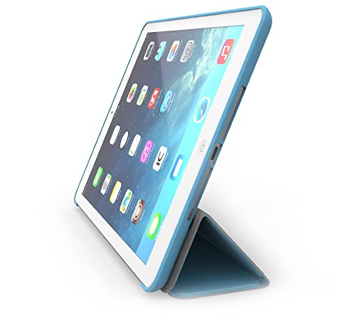 Khomo iPad Air 2 Hülle Case Blau Hellblaues Gehäuse mit doppelten Schutz ultra dünn und leicht, Smart Cover – Dual Blue - 3