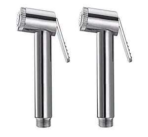 Torofy ABS Health Faucet Gun Bathroom Health Faucet Chrome Finished Bathroom Accessories (Pack of 2, County) - Silver