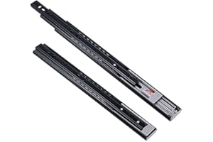AULYUN 2 Pares de Guías para Cajones Push to Open 350mm Guías Laterales Telescópicas con Rodamiento de Bolas