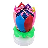 vela magica giratoria Encienda la vela central para iniciar un sorprendente efecto de pétalo de flor de apertura que da como resultado 8 velas encendidas
