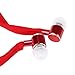 Price comparison product image Transer®Universal 3.5mm Shoelace Stereo In-Ear Headset Headphone Earphone Earpiece Earbud Handsfree With Mic (Red)