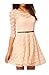 Produktbild UUstar Sexy Rahmen -Ausschnitt Minikleid Manches 3/4 longues Grtel Elegant Cocktailparty Kleid Abend-Kleid Dress Mit Geblmt Lesbie Modelle (XS (EU 34), wei)