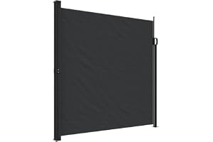 vidaXL Indragbar sidomarkis svart 200x500 cm