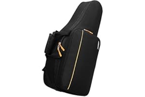 Cuasting Mochila para saxofón doble hombro y espacio de almacenamiento adicional cargado de música