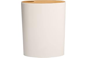 TITA-DONG Portacoltelli con Coperchio, Portacoltelli in ABS, Portacoltelli Staccabile, Portacoltelli Multifunzionale per Utensili da Cucina, Facile da Pulire(Ovale Bianco L)