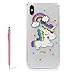Produktbild Retro Bunte Kunst Gemalt Stern Regenbogen Pferd Muster TPU Silikon Durchsichtig Hülle für iPhone XS Max 6.5",SKYXD Luxus Persönlichkeit 3D Painted Transparent Ultra dünne Stoßdämpfend Rückseite Cover