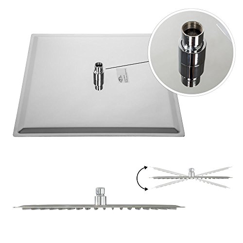 SAILUN Morderne Kopfbrause Regendusche Duschkopf Duschbrause Ultraslim Edelstahl Quadratische 12 Zoll 30X30cm Wasserfall Regenduschkopf - 4