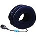 V-EWIGE Blue Whole Velvet Air Cervical Neck Traction Soft Brace Device Unit for Headache Head Back Shoulder Neck Pain Cervical Traction Inflatable Neck Support Brace Traction Control