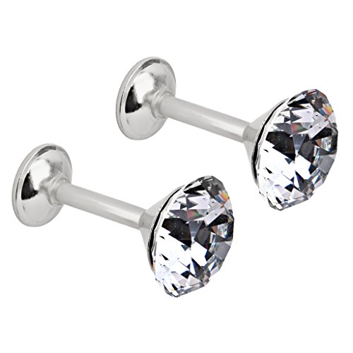 Generic Paar Diamond Design Raffhalter Gardinenhalter Vorhang Haken Tür Wand – Silber - 5