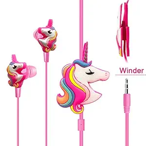 Stylie Modern Alternatives Unicorn Cartoon Wired Earphones Gamer Music Stereo Earbuds Outdoor Sport Running Headphones Kids|Children|Toddler Girl Birthday Return Gift(Random Color)