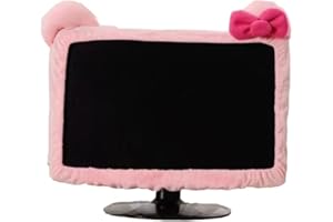 MLIAN Computer-Monitor-Abdeckung, pelzig, elastisch, Monitor-Staubschutz, Zubehör, staubdichte Abdeckung, Kawaii-Dekor für PC, TV, Laptop, LCD-Bildschirm (20-27 Zoll)
