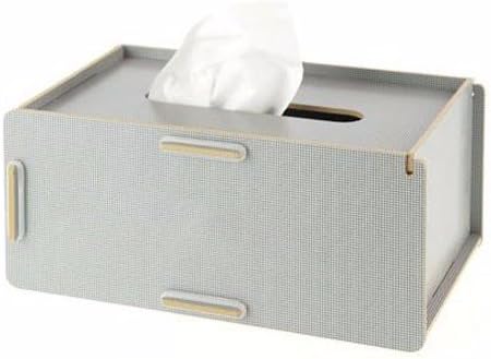 PEIWENIN-Creative Tissue Box Wooden Simple Napkin Holders Living Room Drawer,gray