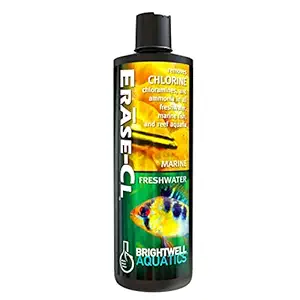 Brightwell Aquatics 4 fl. oz. Erase-Cl Chloramine, Chlorine and Ammonia Remover, 125 mL