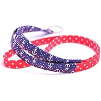 Schlüsselband dunkelblau rot Anker Punkte Maritim handmade Schlüsselkette fabric Lanyard Schlüsselanhänger handmade cotton fabric