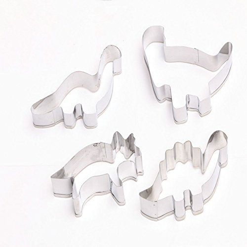 Edelstahl Dinosaurier Ausstecher Kuchen Plätzchen Ausstecherform set of 4 - 6
