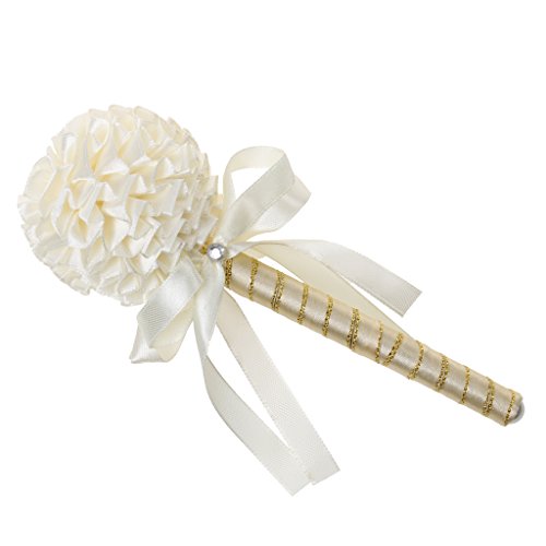 Signierstift Hochzeit Gast Stift – Stoff Blumenkopf – für Hochzeit Gästebuch – Beige , One Size - 4