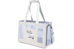 Transportin Mochila Gato Perros, Transpirable Bolso Perro, PIPTang Bolsa Hombro Mascotas, Caminar, Acampar, Exteriores, Viajes, Camping, hospitales, Senderismo, Carga Máxima 5kg (Blanco)