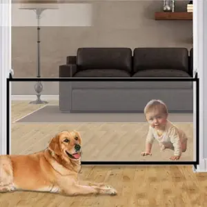 Shopipistic Portable and Lightweight Magic Dog Gate Barrier, Baby Safety Gate with Durable Nylon Mesh, Dog Fence Indoor for Private Space, and Safety Size L (180 cm x 72 cm)